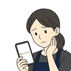 低評価の口コミへの対応に困るスタッフ